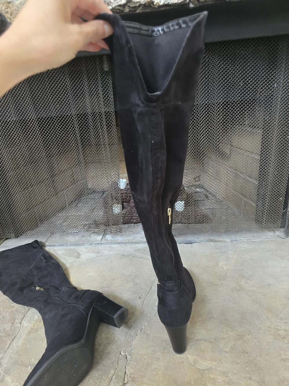 Marc Fisher Black Suede Over-the-Knee Boots